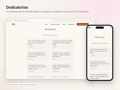 Dedicatorias: se publican solo las que tú apruebas