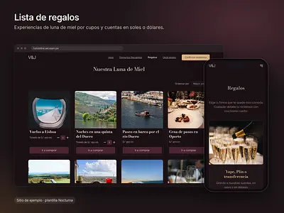 Lista de regalos con experiencias por cupos
