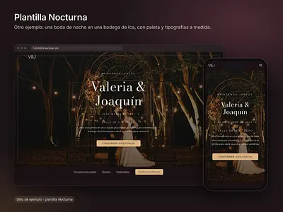 Plantilla Nocturna: inicio con foto de fondo y la fecha