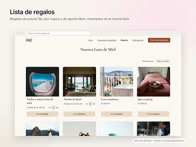 Lista de regalos: precio fijo, por cupos o aporte libre